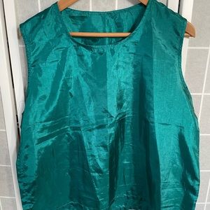 Yosi Elegant Teal Sleeveless Women's Top, Size Small.